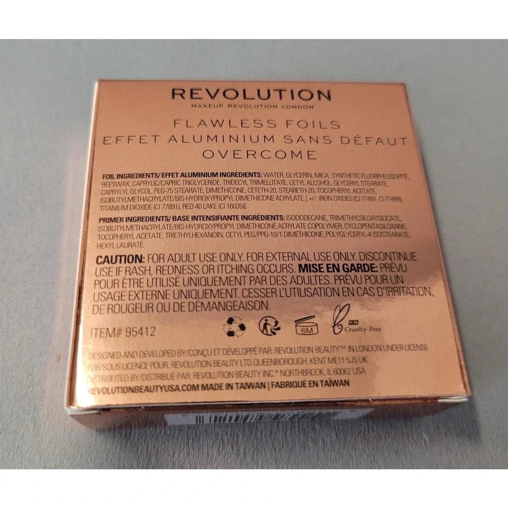 Makeup Revolution London Flawless Foils Eye‎ Shadow Overcome + Primer 0.07oz New